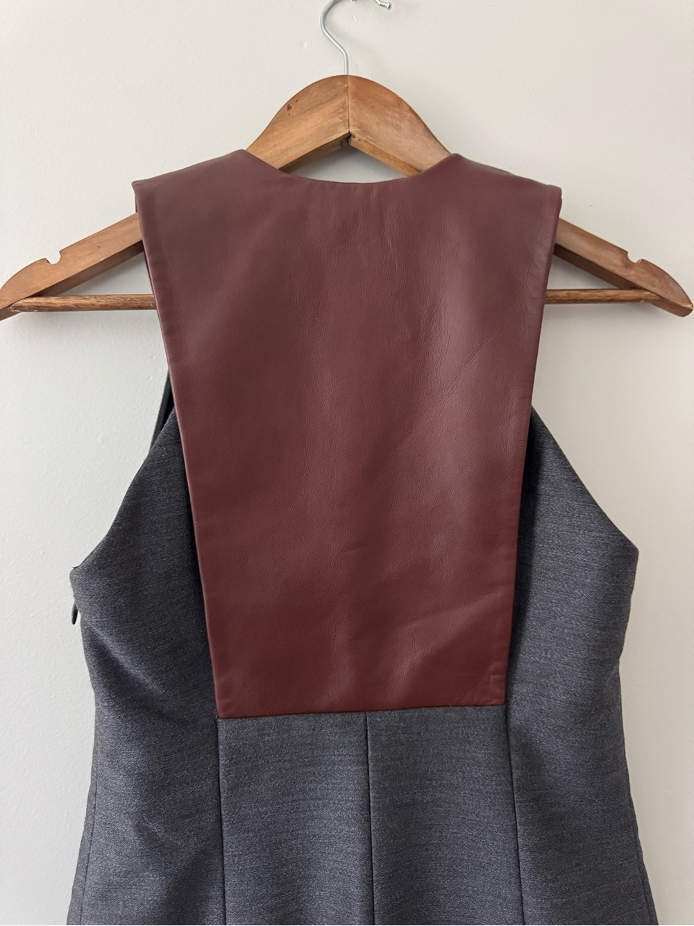 ALEXANDER WANG Leather and Wool Pinafore Dress 2 - Picture 8 of 12
